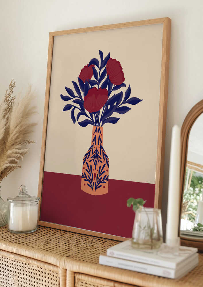 Bourgognevalmuer i en vase plakat