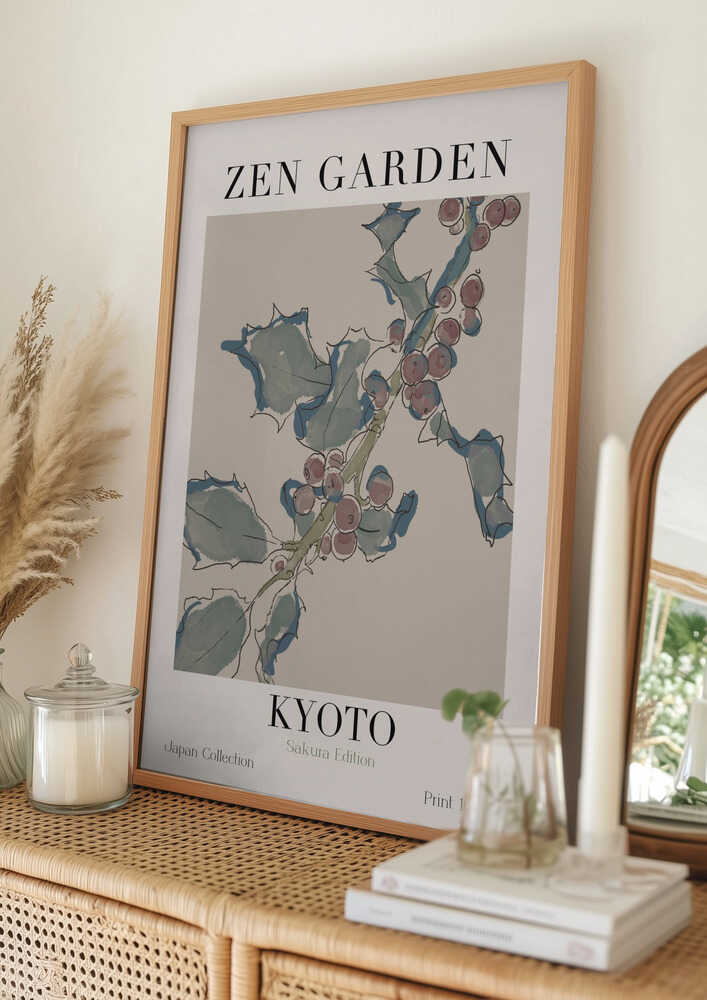 Zen Garden Kyoto-brombærplakat