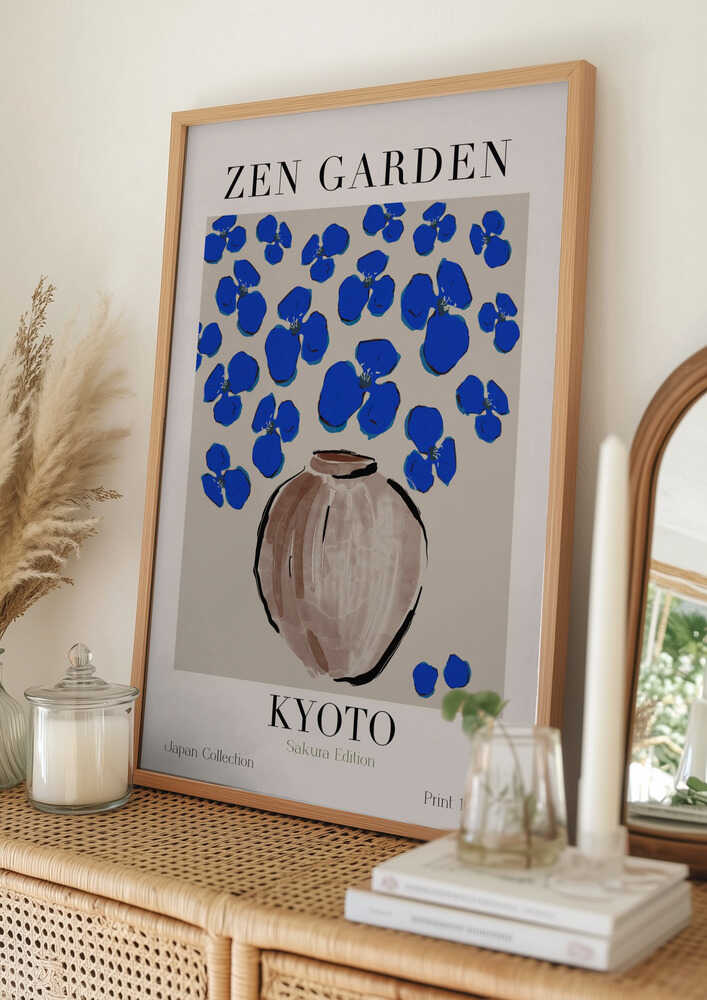 Cerulean Blossoms Poster