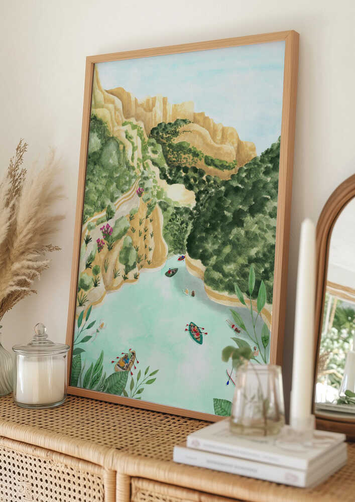 Plakat: Maleriesk kløft og flod