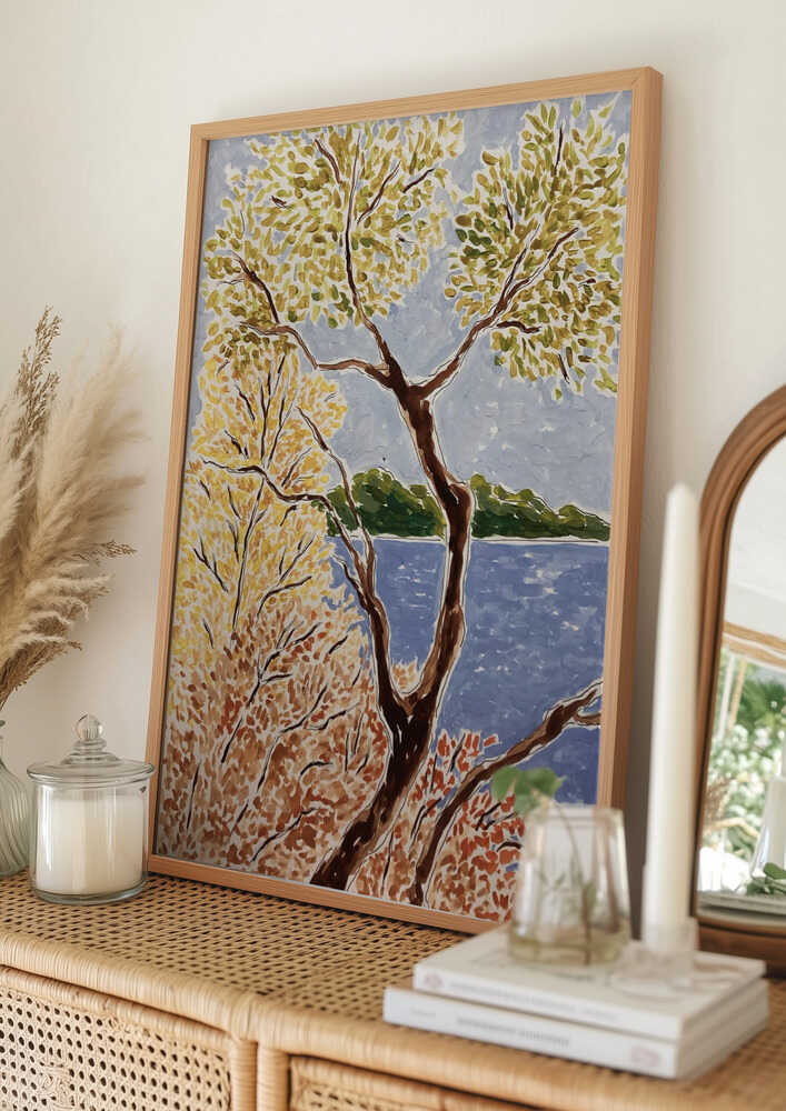 Autumn Lake Landscape Poster
