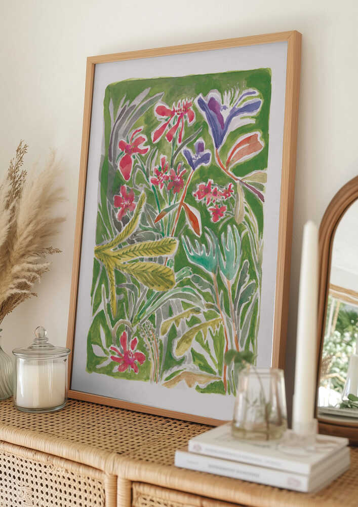Vibrant Wild Garden Poster
