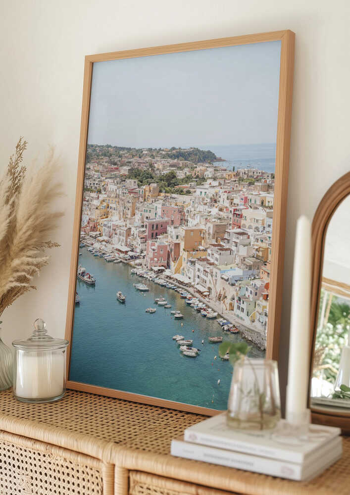 Vibrant Italian Coastal Town Poster