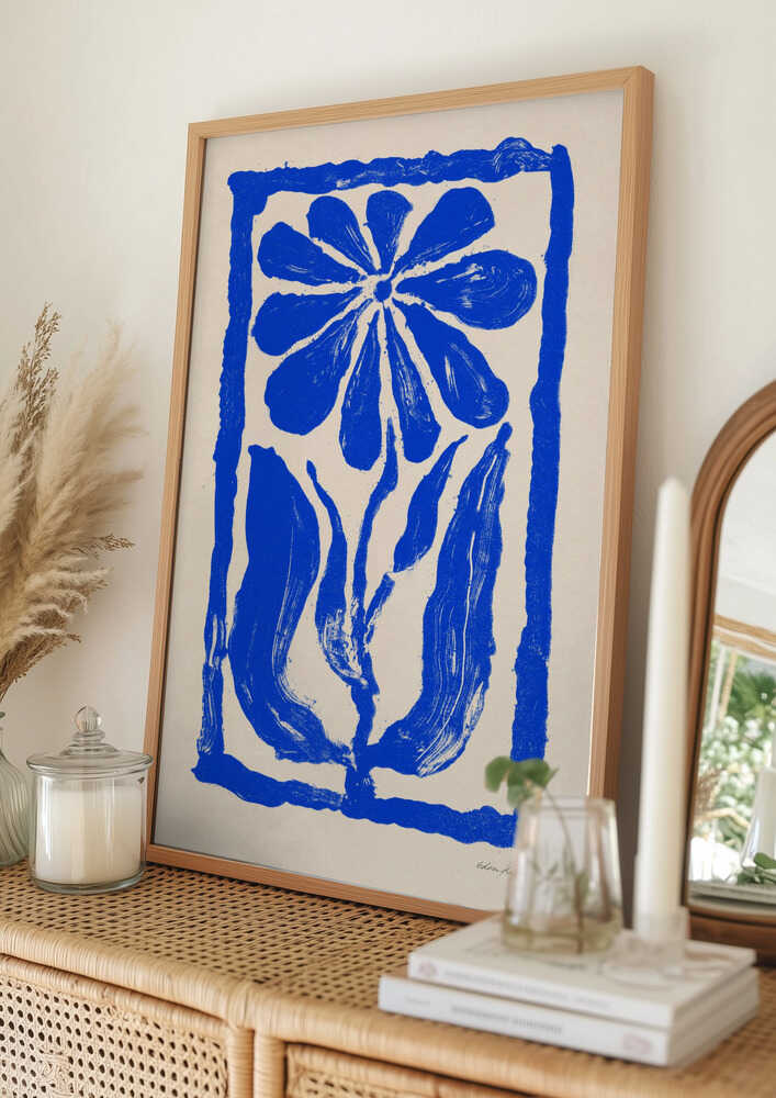 Blå Blomst Plakat