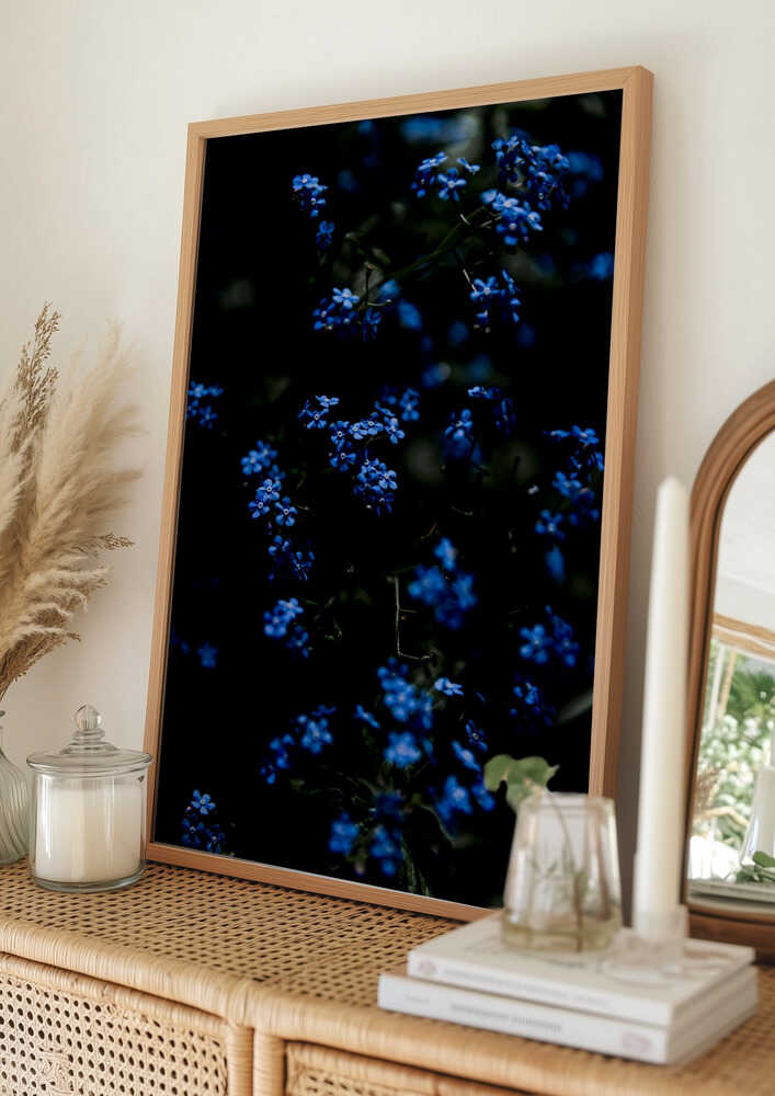 Midnatsblå Blomster Plakat