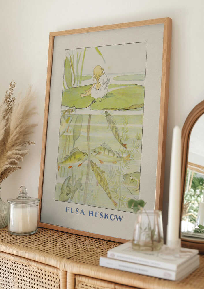 Tommelise Nøkkerosebladet - Elsa Beskow H.C. Andersen Plakat