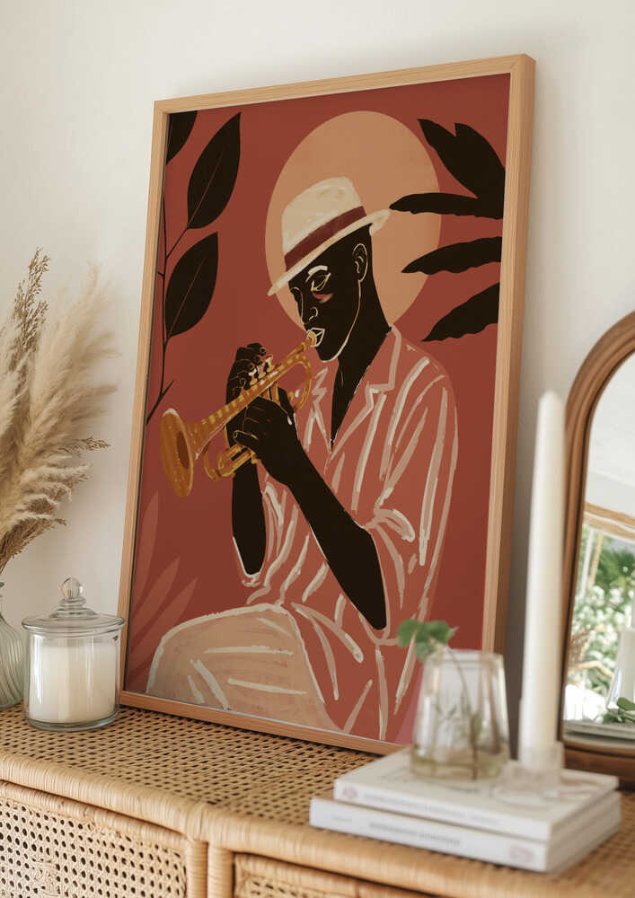 Soulful Jazz Trumpeter Poster
