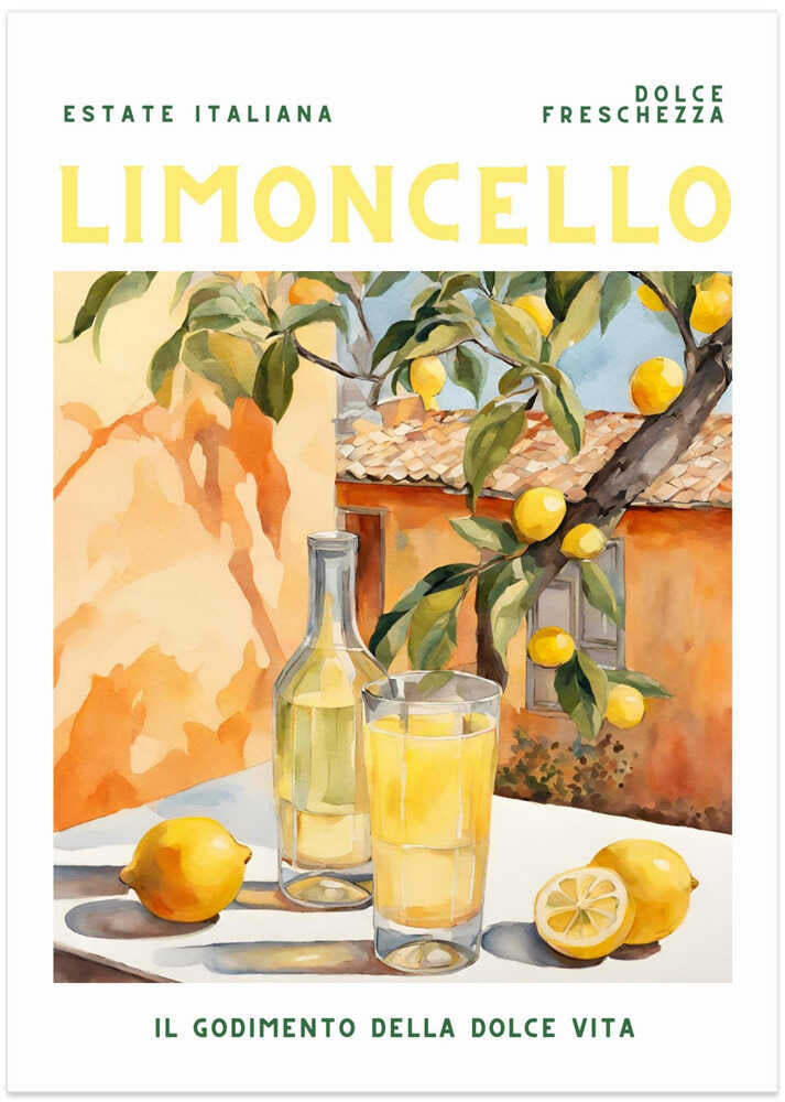 Limoncello, Akvarel, Frisk plakat