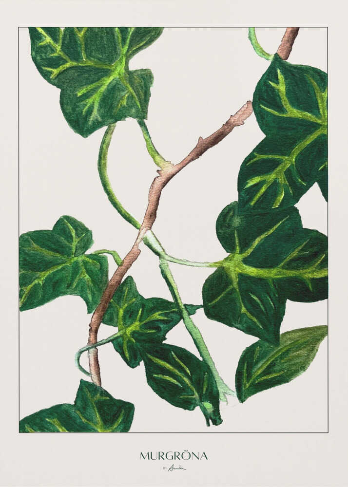 Grøn Ved Botanisk Plakat