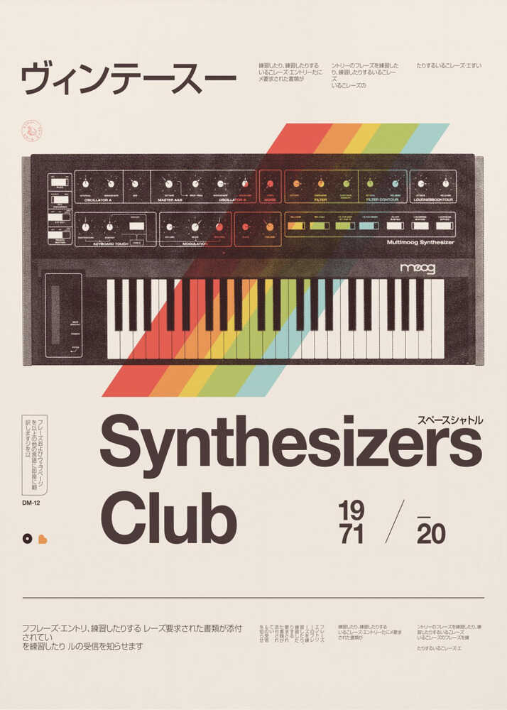 Vintage Synthesizerklub-plakat