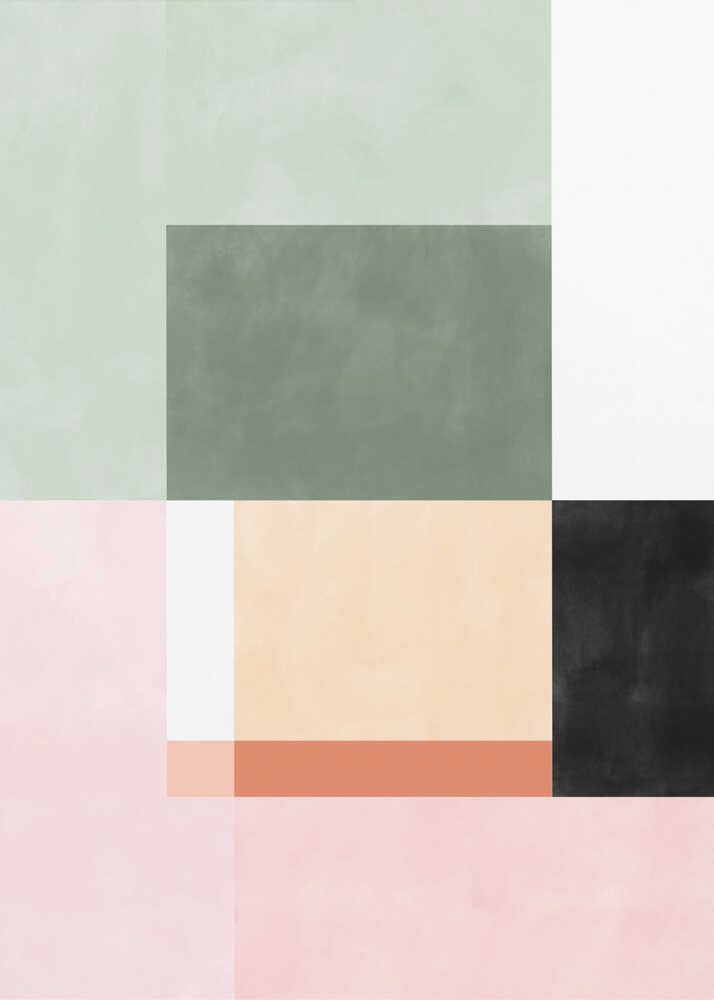 Abstrakt komposition med geometriske former plakat