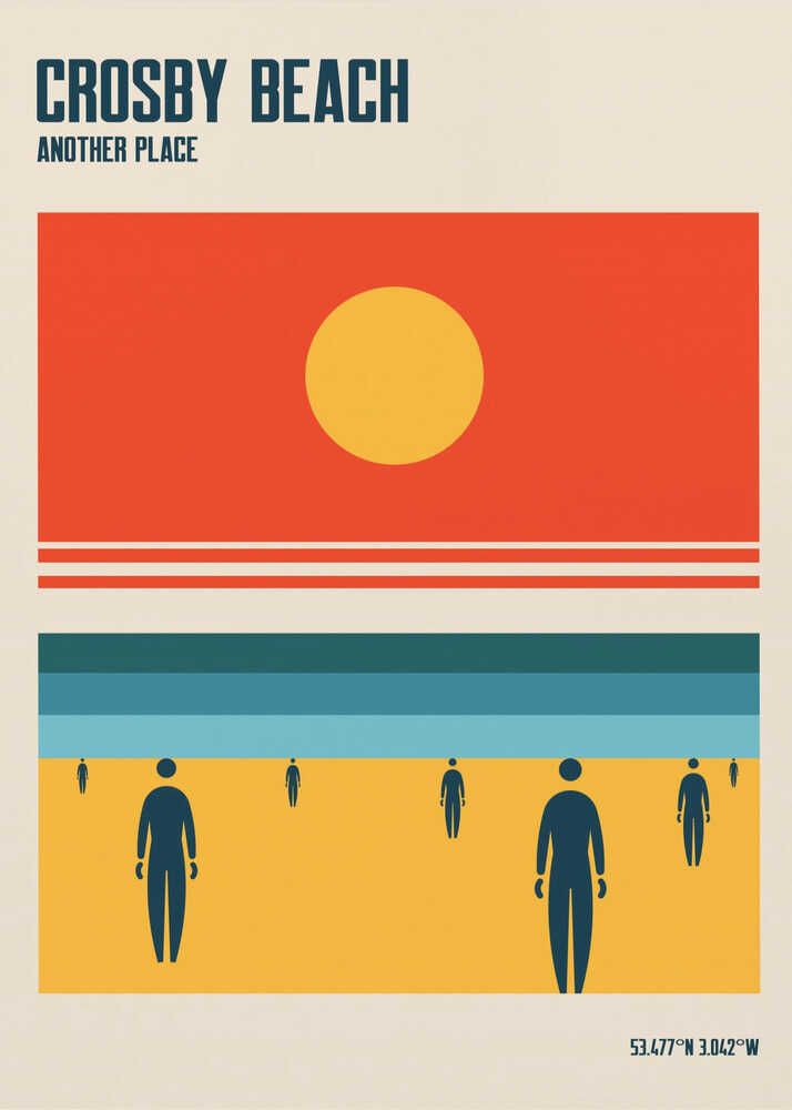 Crosby Beach Iron Men Liverpool Merseyside Plakat