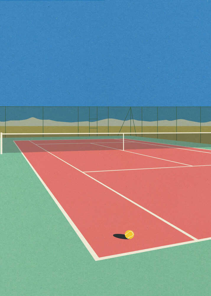 Tennisbane i ørkenen plakat