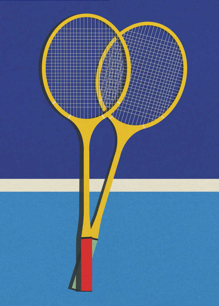 Plakat: Badmintonketsjere af træ