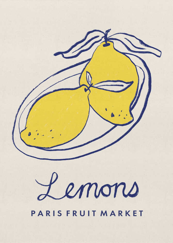 Paris' frugtmarked citronplakat