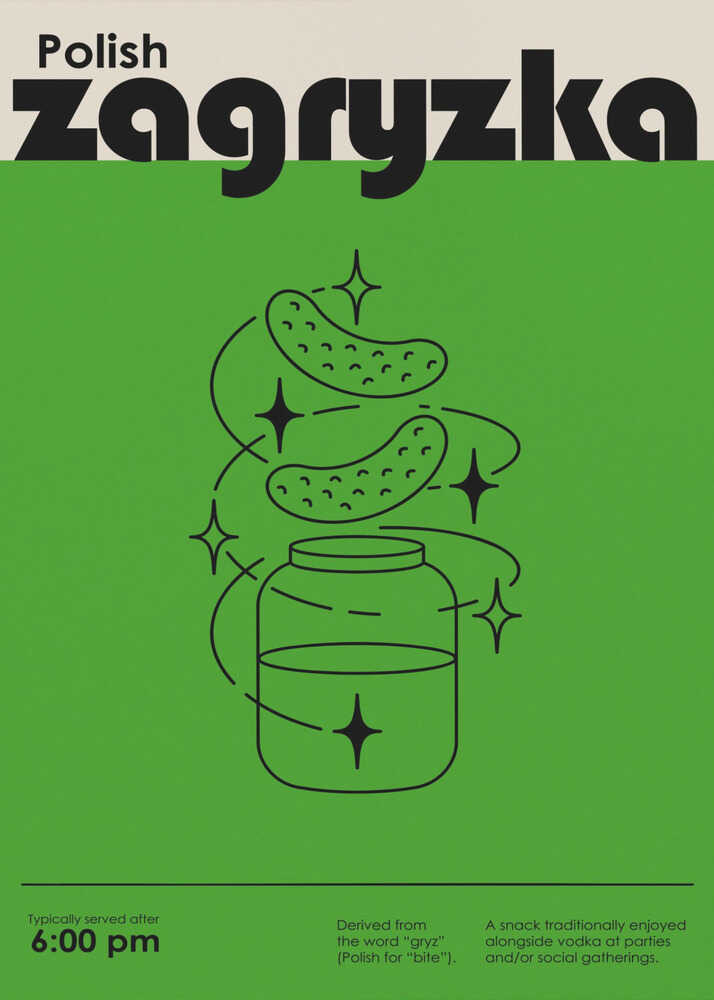 Grøn Polsk Snack Plakat