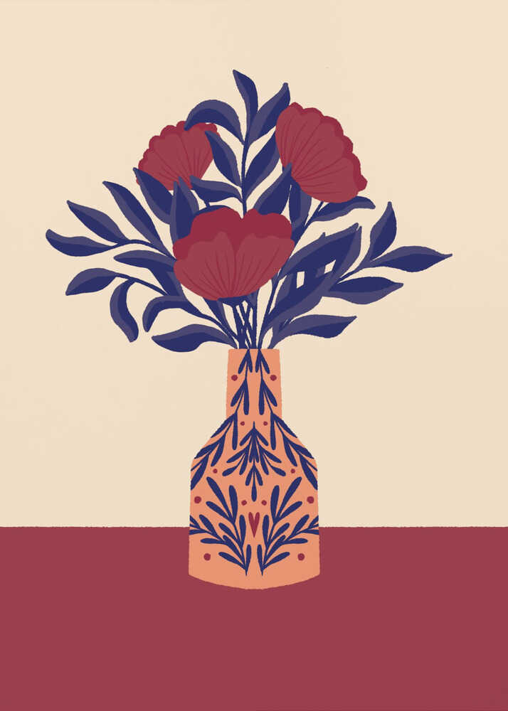 Bourgognevalmuer i en vase plakat