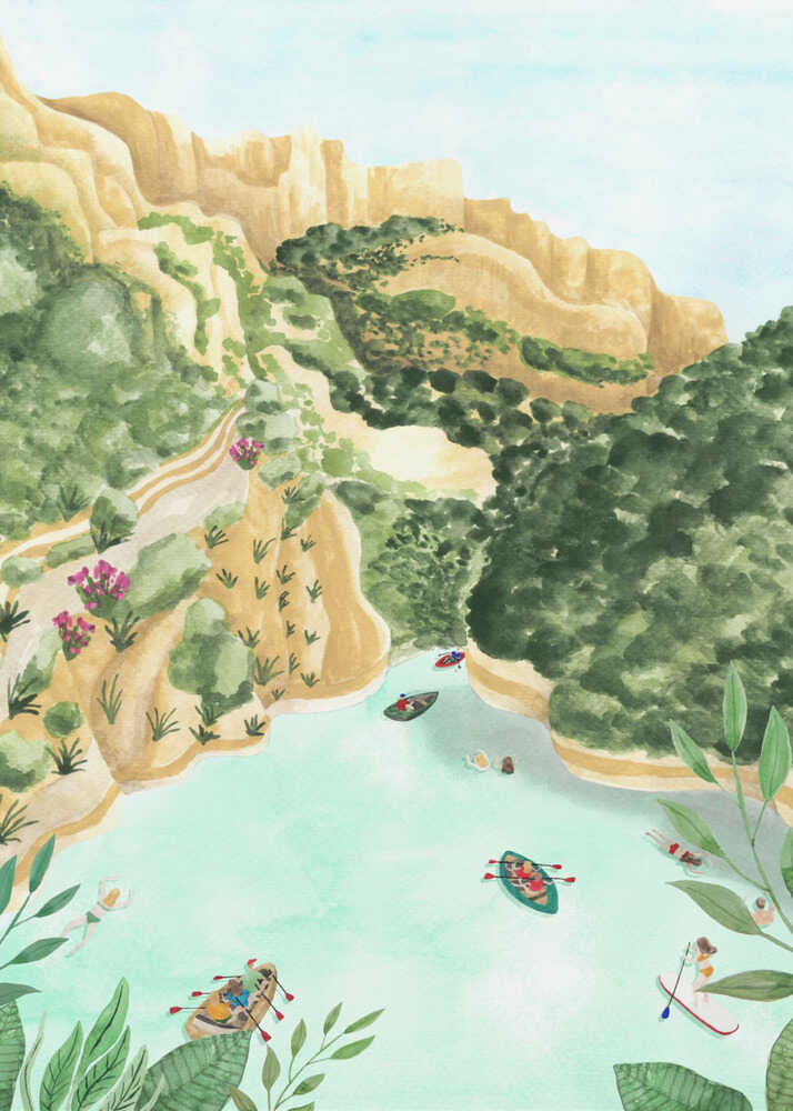 Plakat: Maleriesk kløft og flod