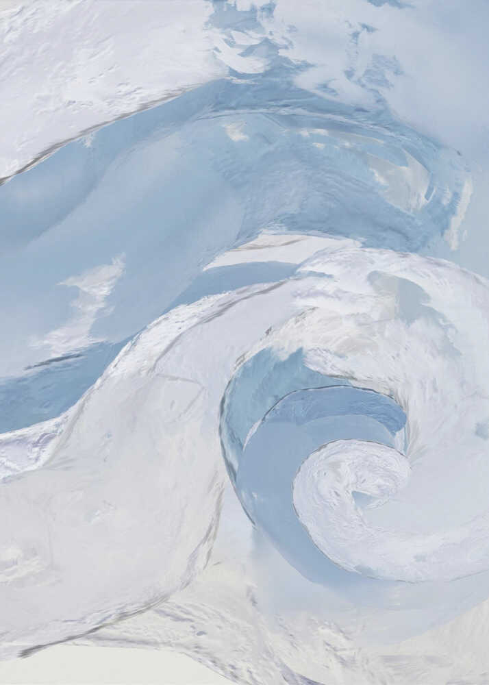 Swirling Blå Is Plakat