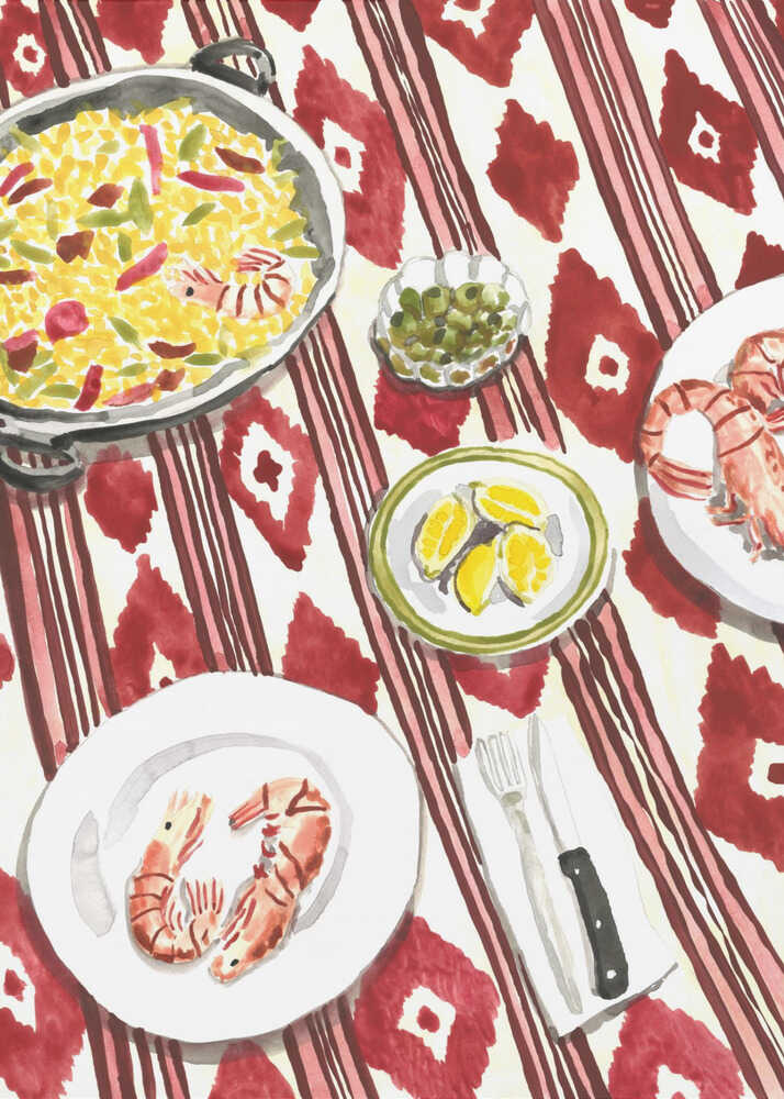 Spansk Paella Måltidsplakat