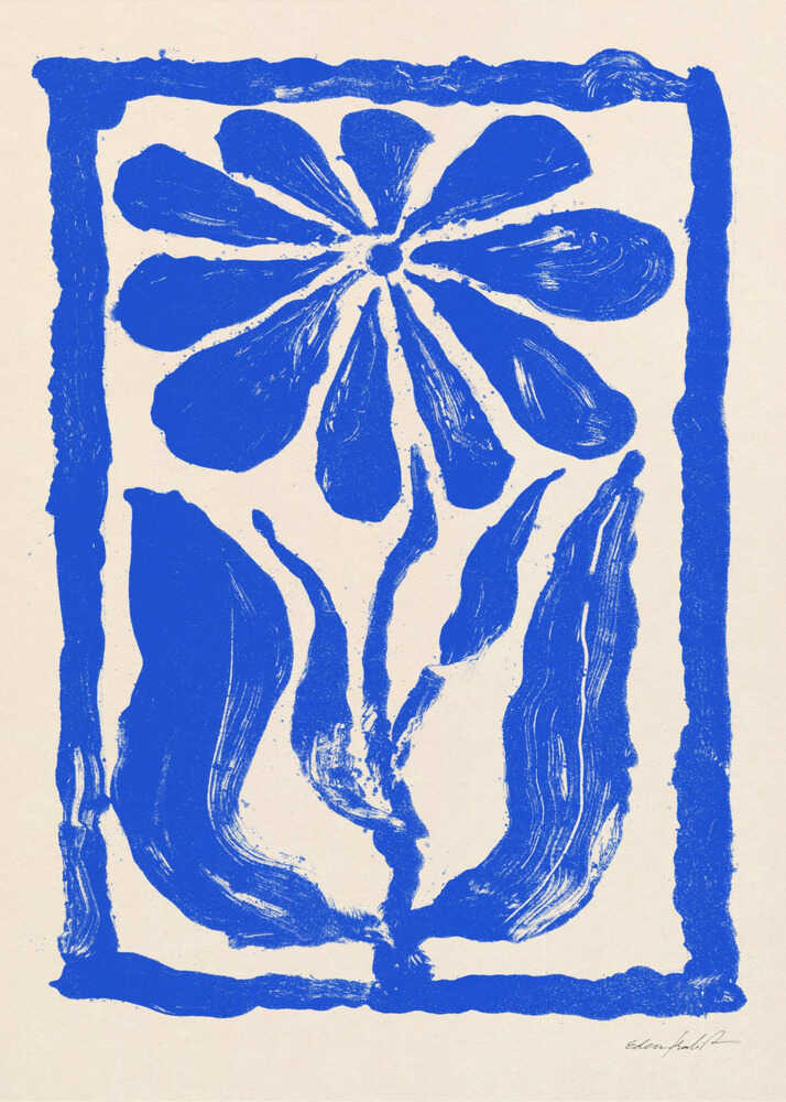 Blå Blomst Plakat