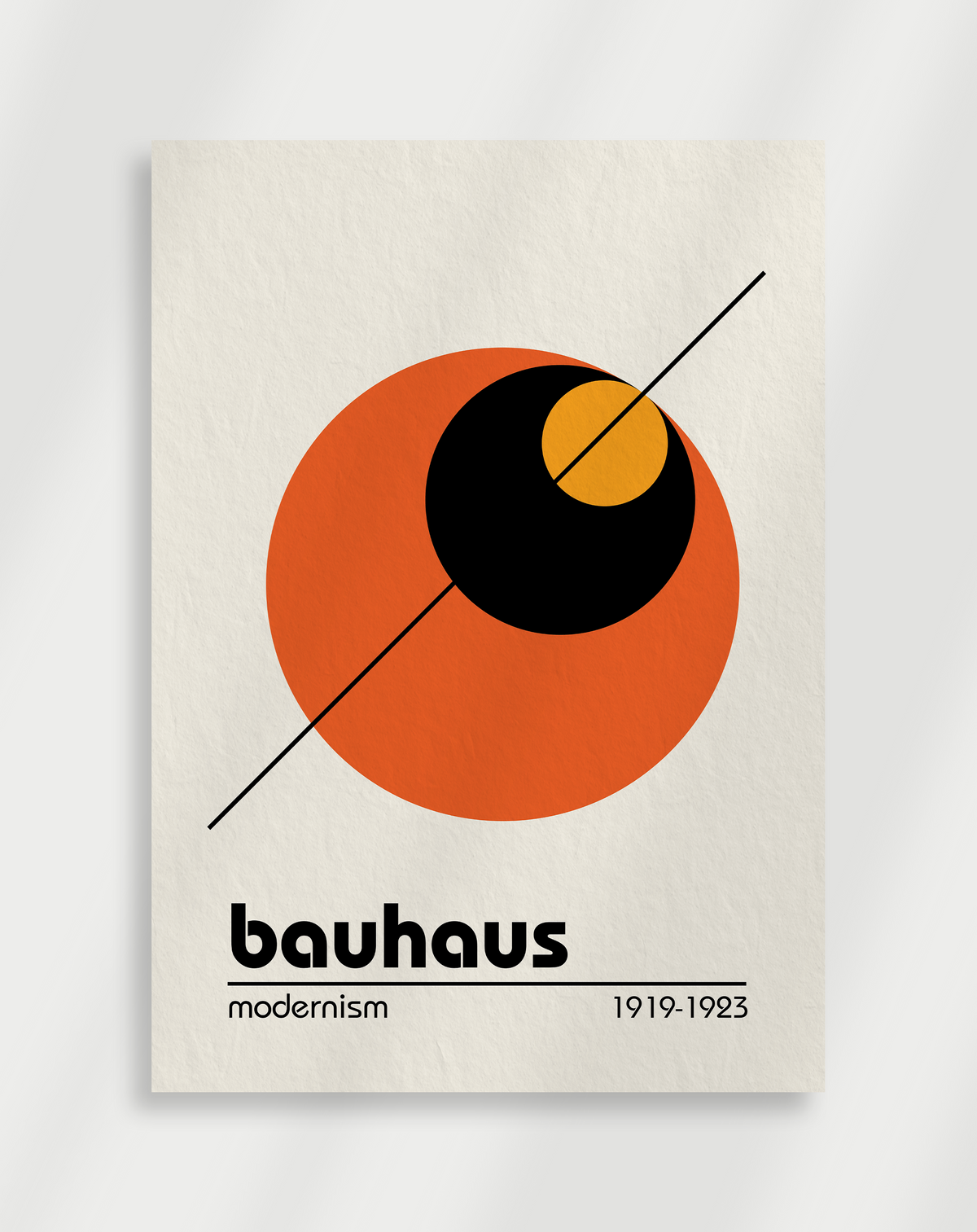Bauhaus Black Orange Circle Poster