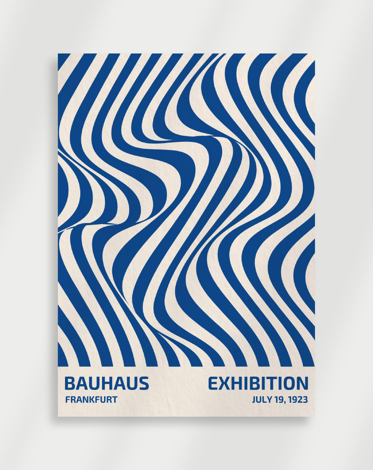 Bauhaus Blue Pattern Lines Poster