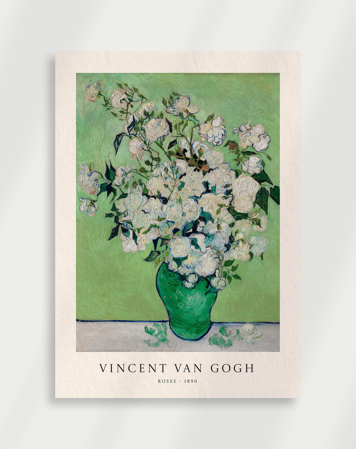 Soft roses painting with light tones and gentle brushwork by Vincent van Gogh