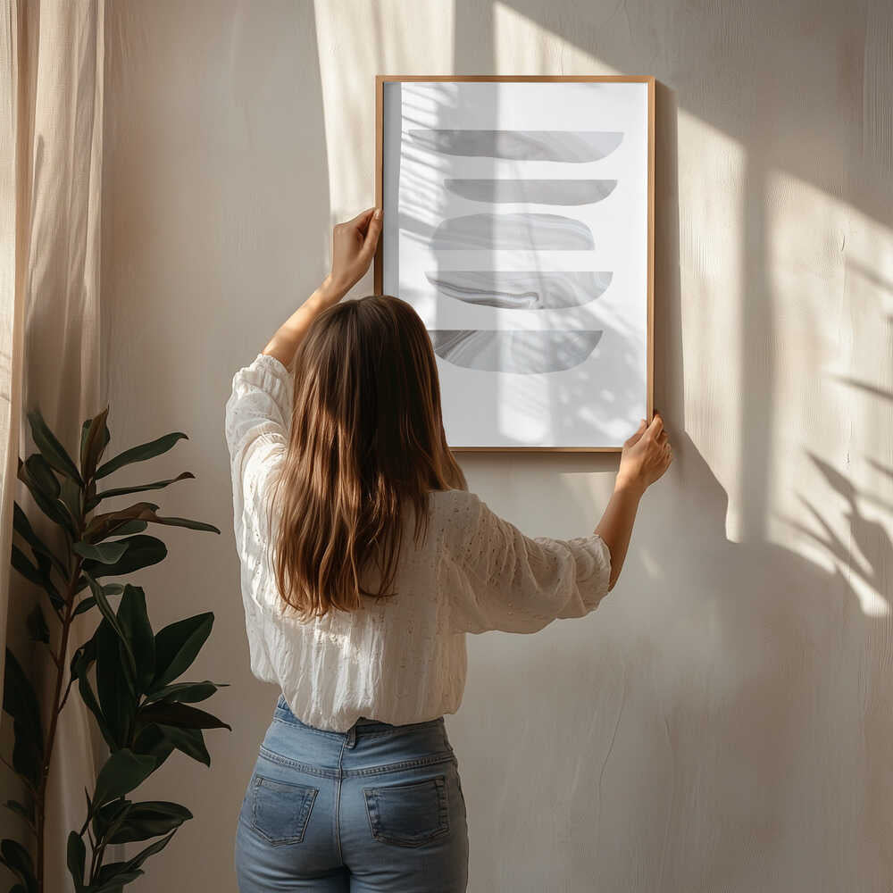 Minimalistiske Marmormønstre i Neutral Plakat