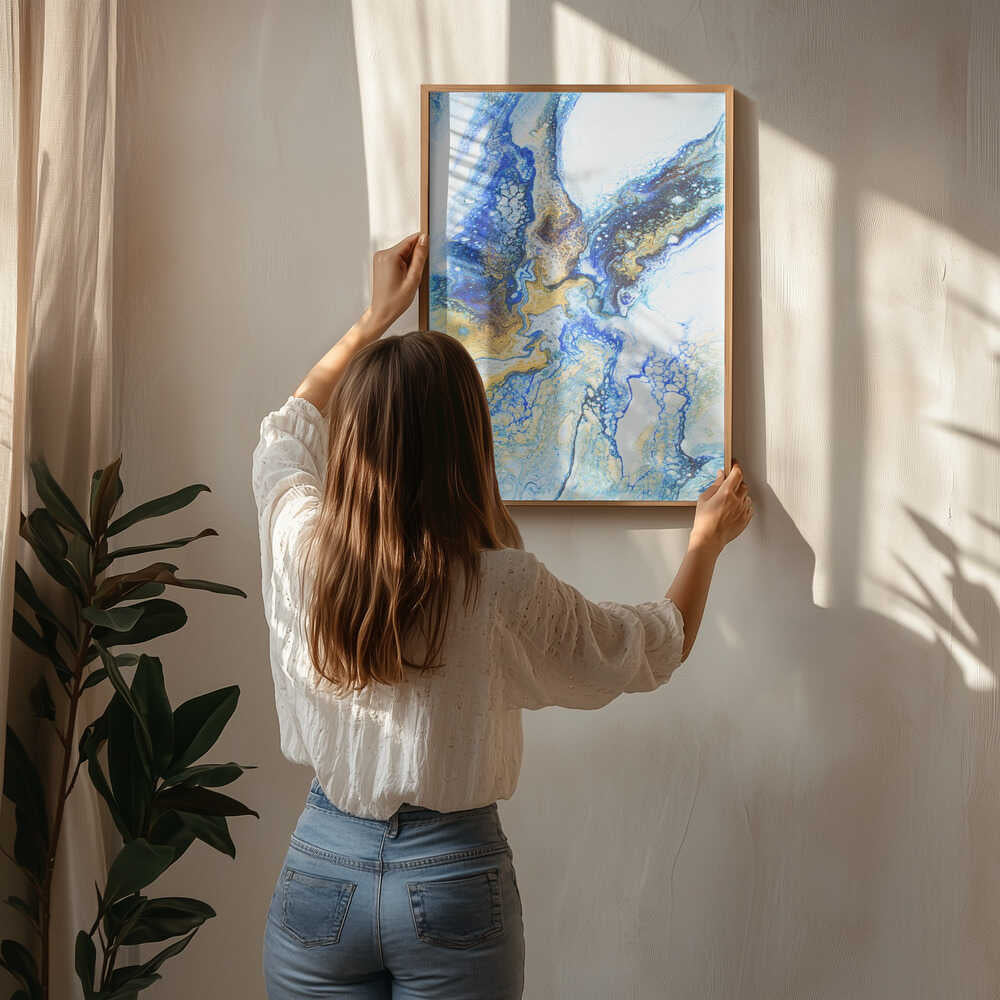 Golden Blue Flow Plakat