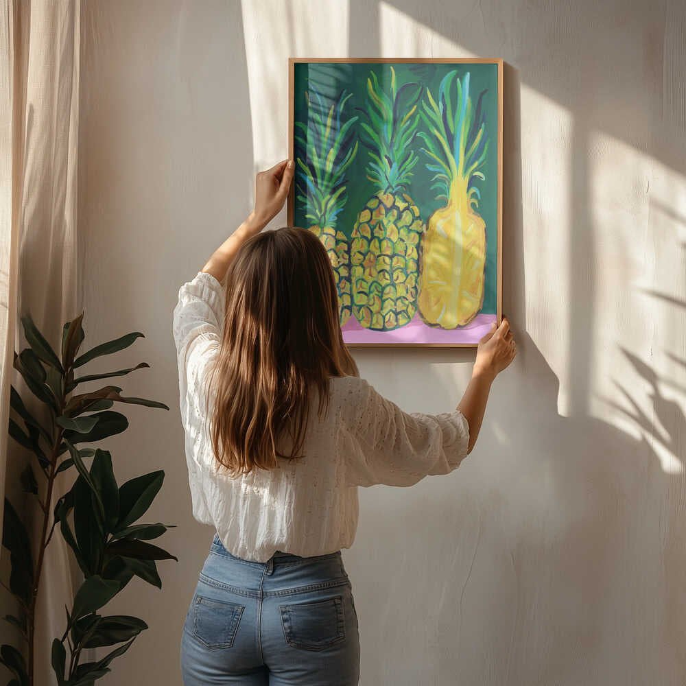 Levende tropiske ananas-plakat
