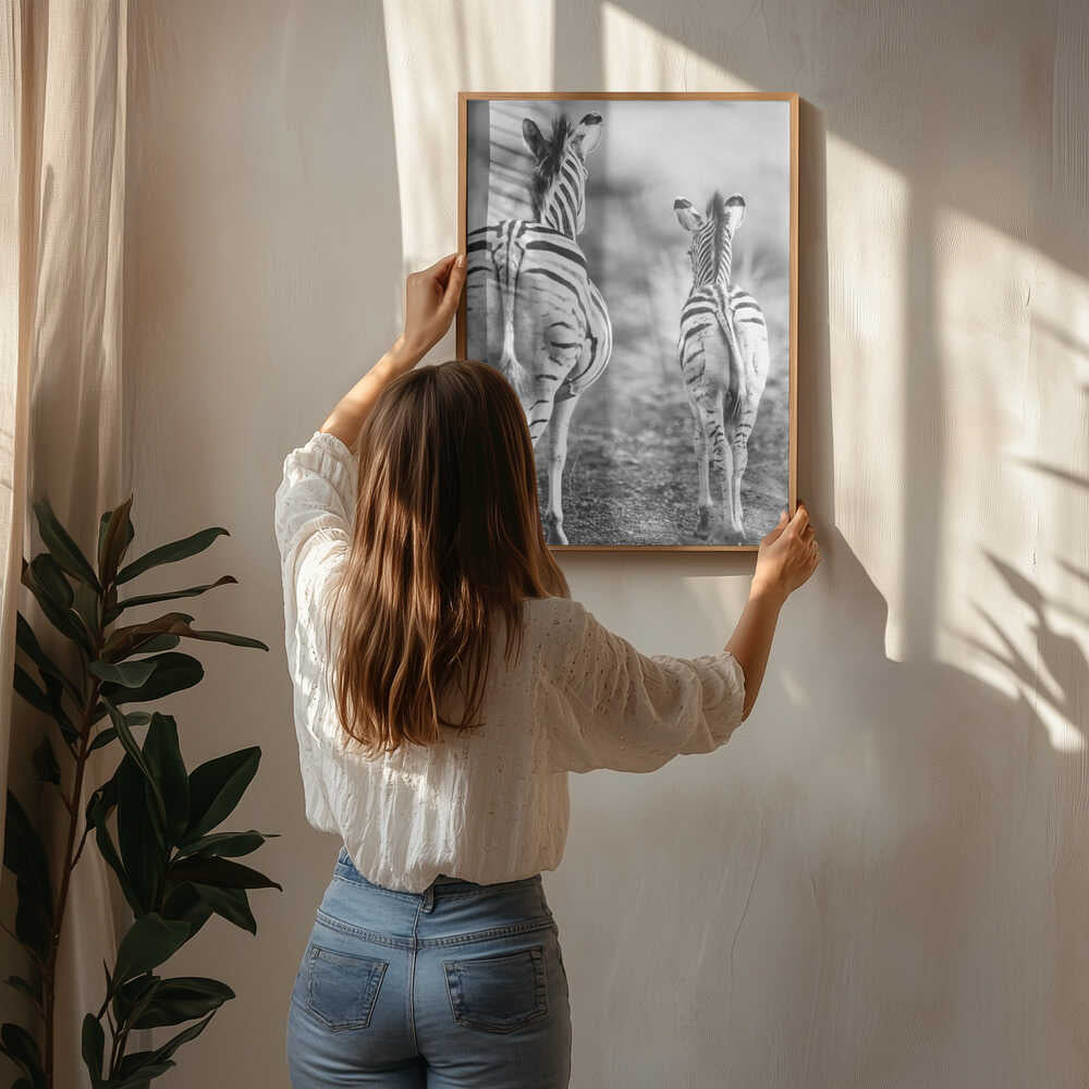 Stribet hest bagside plakat