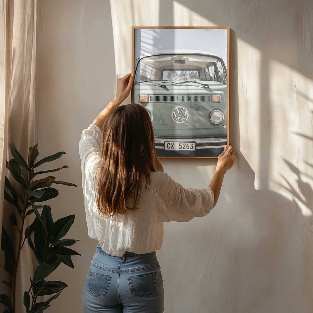 Classic Design In Soft Green Tones Cars Poster