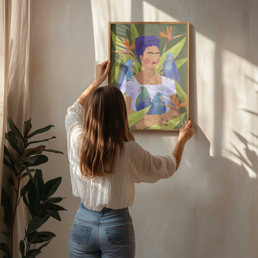 Frida og fugle plakat