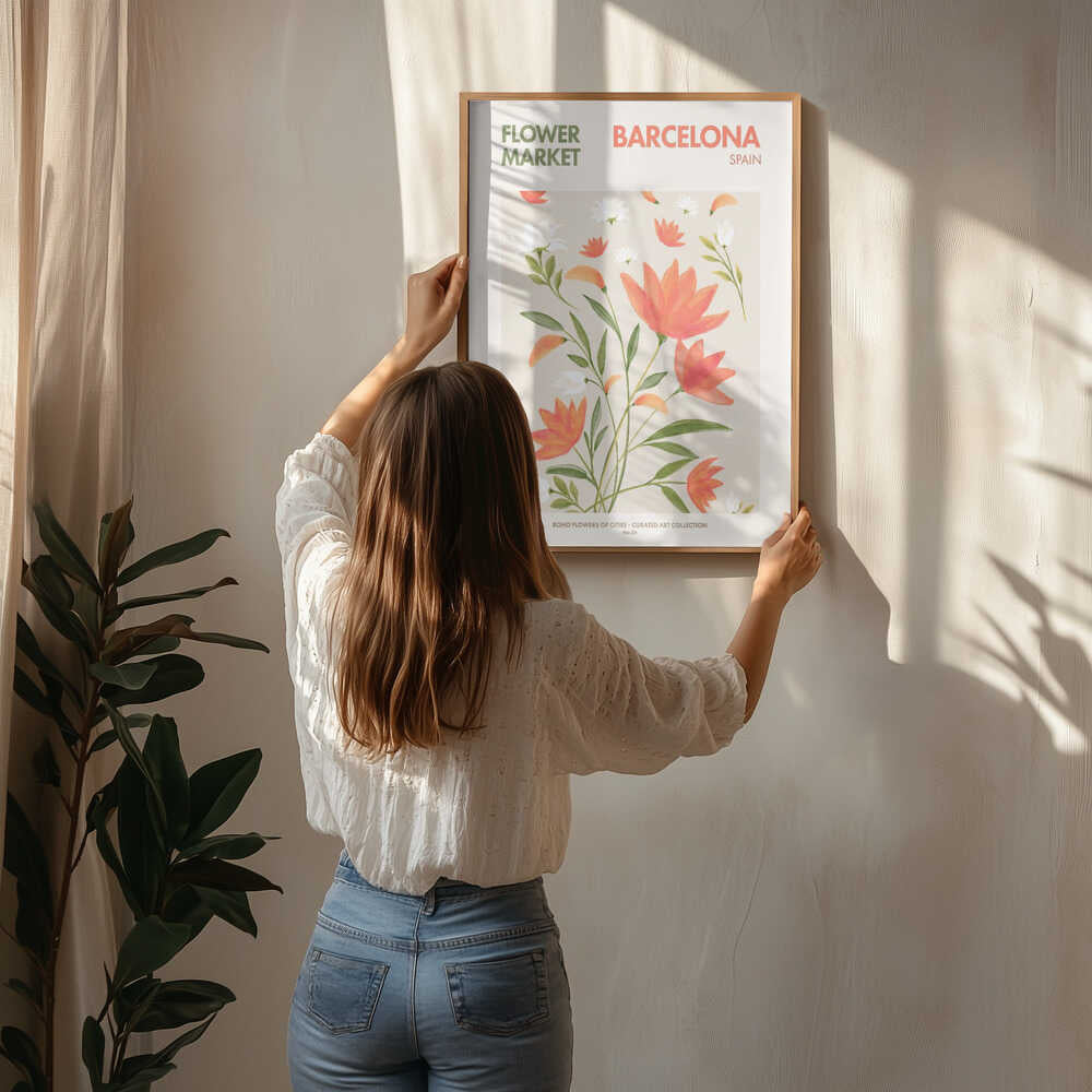 Barcelona Blomstrer Plakat