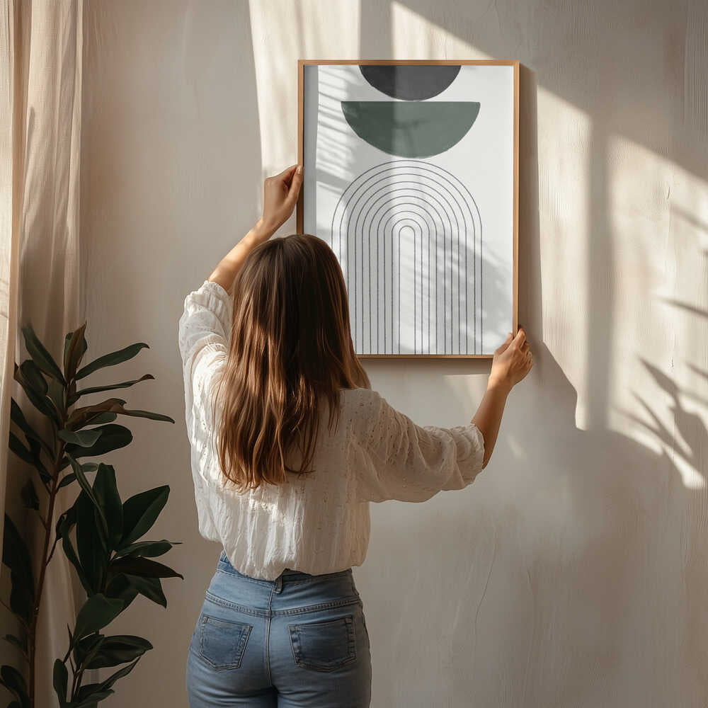 Plakat med buet geometri