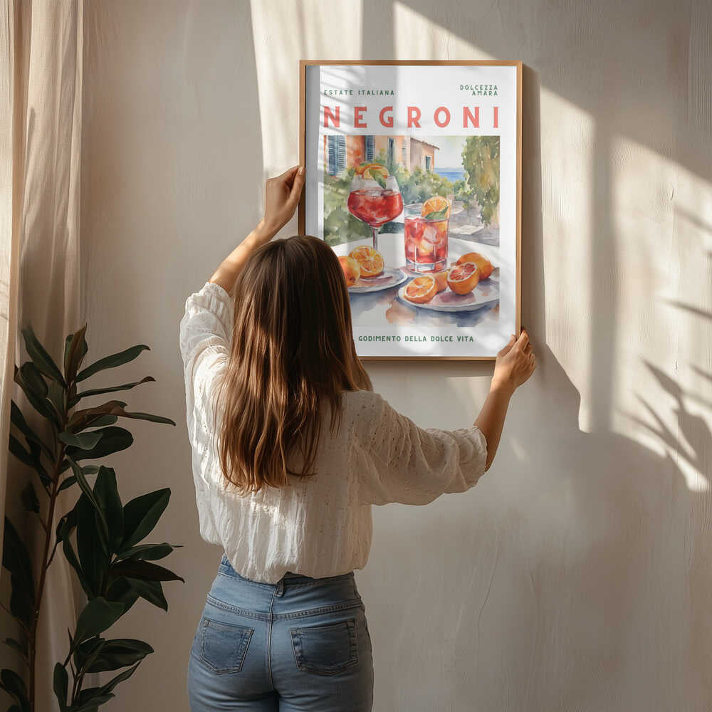 Negroni akvarel-plakat