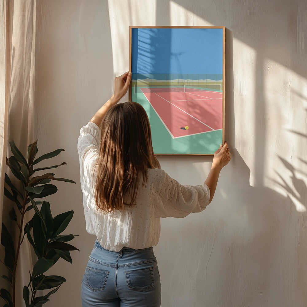 Tennis Court In the Desert Poster