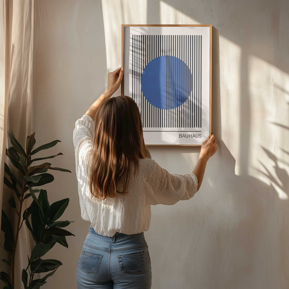 Geometric bauhaus 1919 Blue Circle Poster