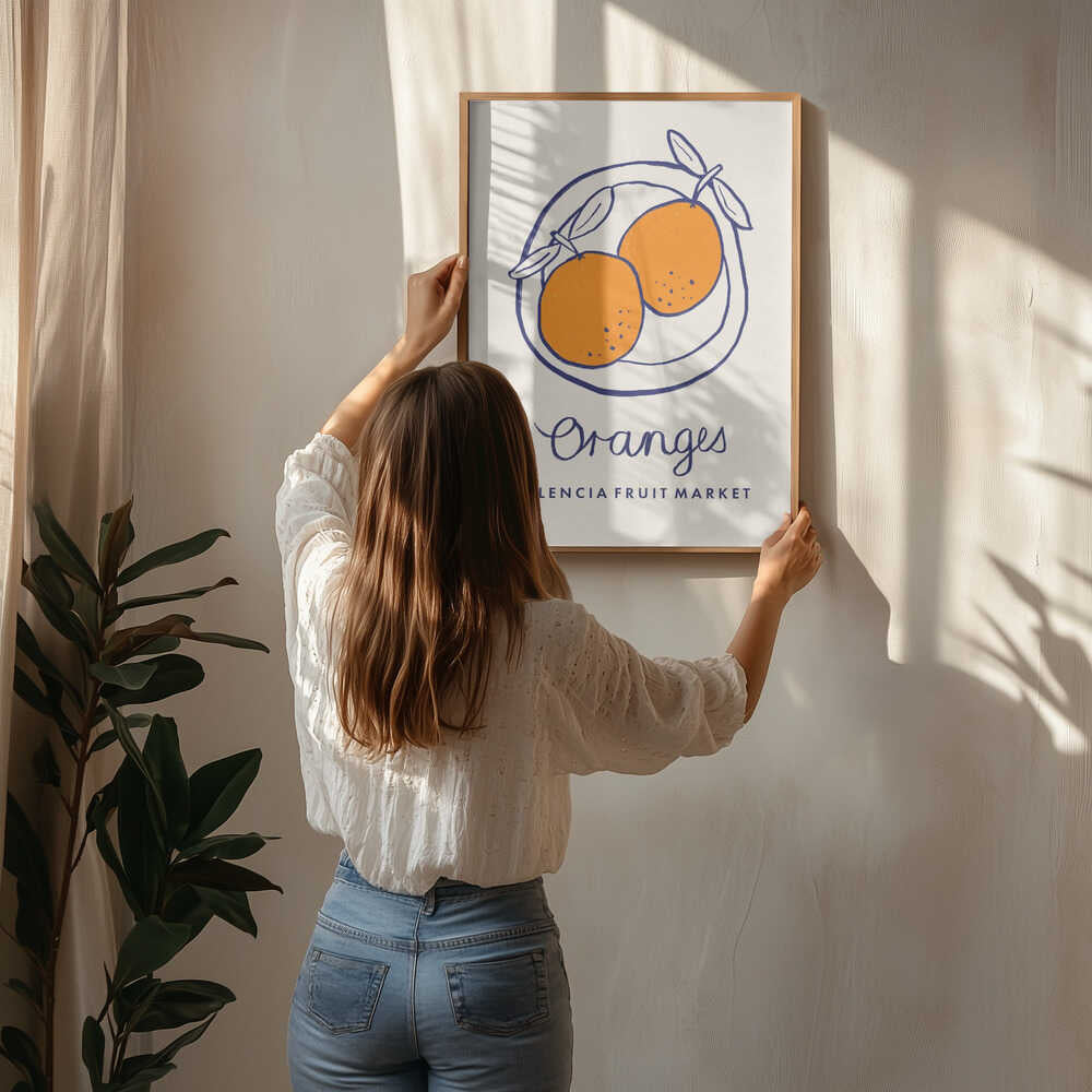 Valencia Market Oranges Poster