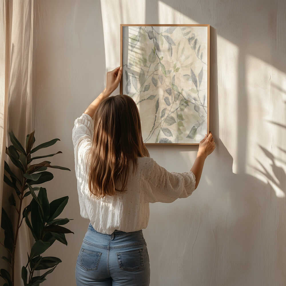 Plakat med bløde botaniske blade