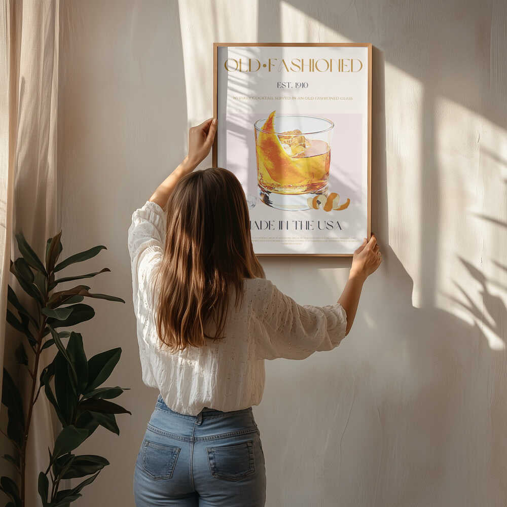 Plakat med klassiske cocktails' charme