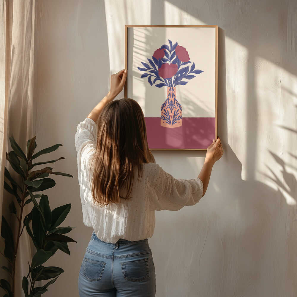 Bourgognevalmuer i en vase plakat