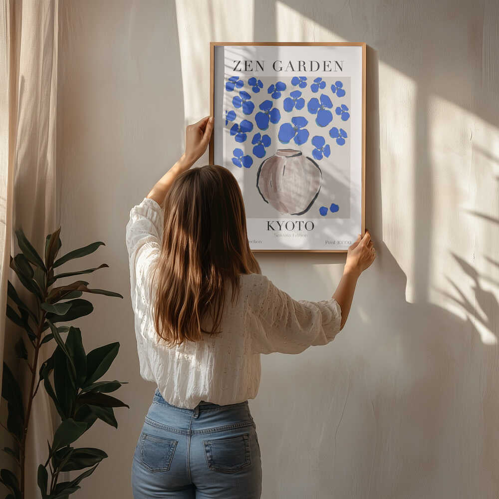 Cerulean Blossoms Poster