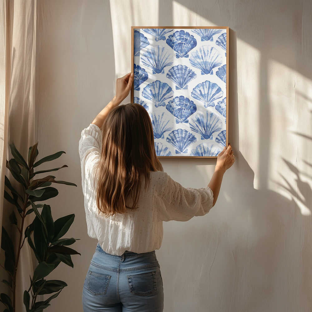 Blå Skal Harmoni Plakat