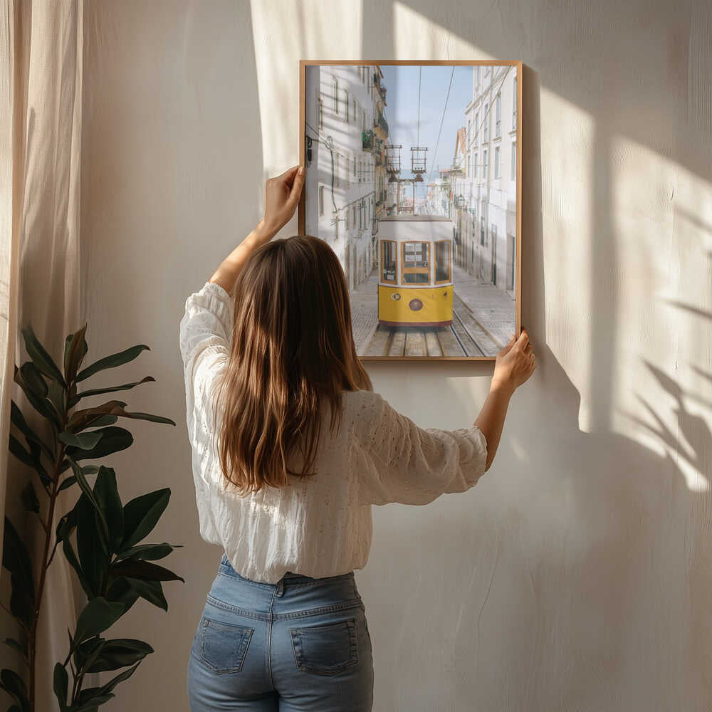 Iconic Lisbon Street Tram Poster