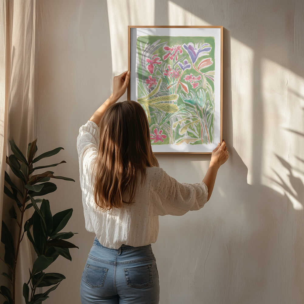 Vibrant Wild Garden Poster