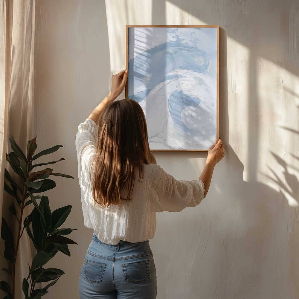 Swirling Blå Is Plakat
