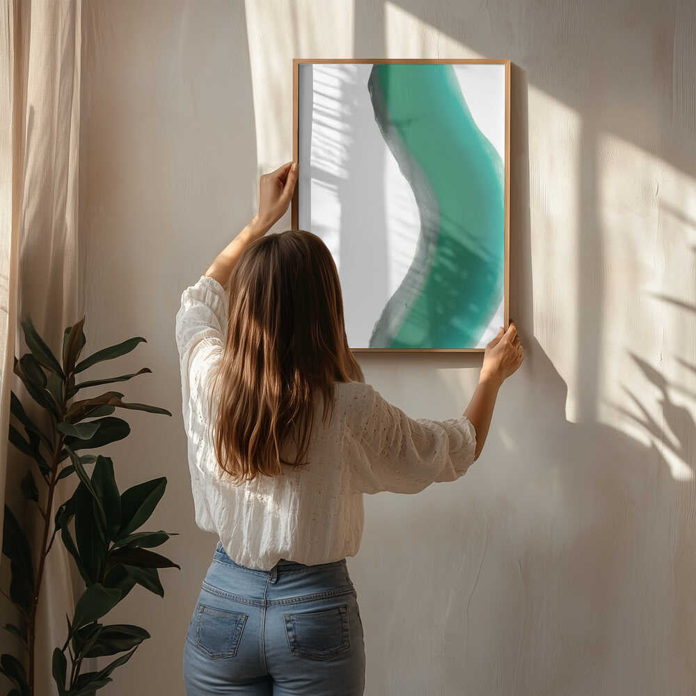 Grøn Væske Abstrakt Plakat