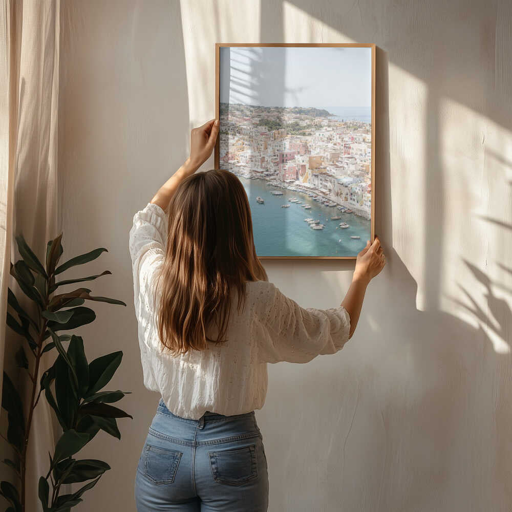 Vibrant Italian Coastal Town Poster